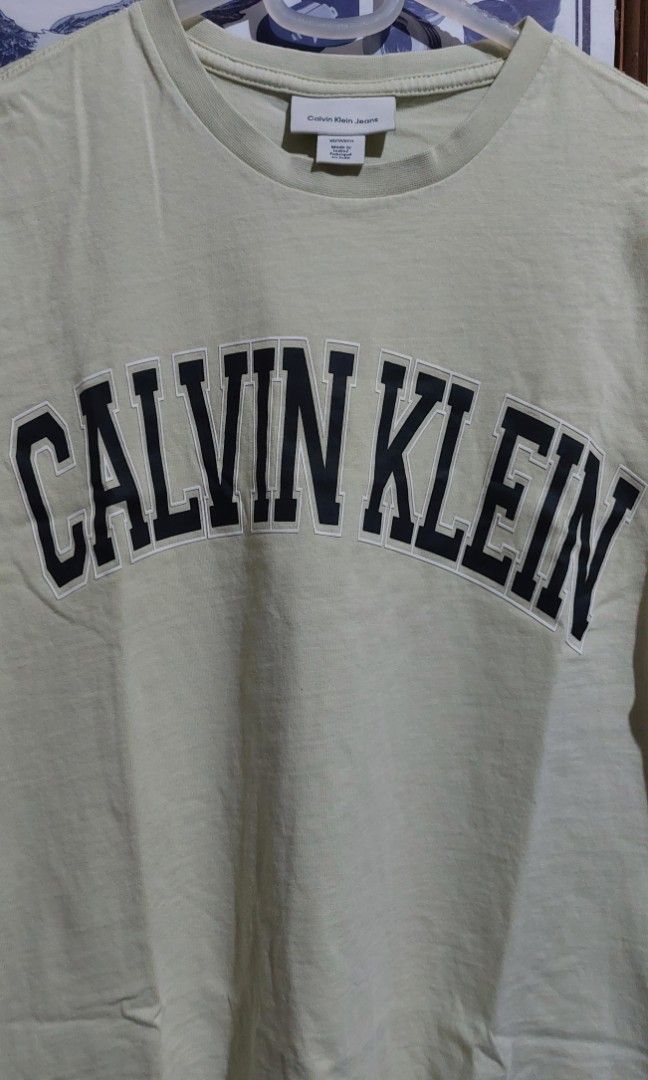 Calvin Klein CK Pistachio Tee (Category: Shirts) located in Manila. Submitted by myelite.otakuworld (Listing ID 1466357468, Image 2). Description: Calvin Klein Brand Tee Pistachio color black and white embossed namebrand in front Size XS.