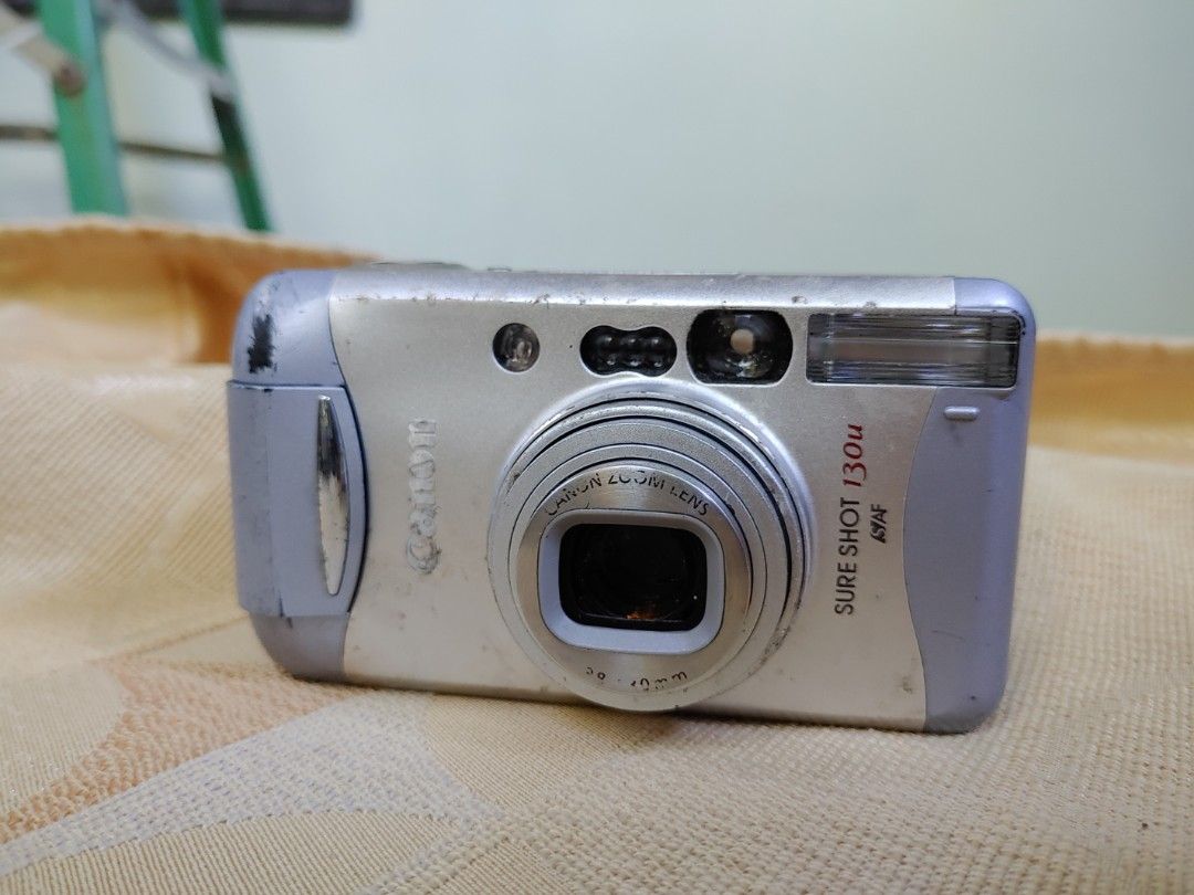Canon Sure Shot 130 U Film Camera (Category: Cameras) located in Paranaque City. Submitted by AgentSnapCameras (Listing ID 1466562191, Image 1). Description: Good working condition Visible signs of use but otherwise 100% working All modes and flash working Runs on CR2 battery Chat for more photos/videos of the unit.