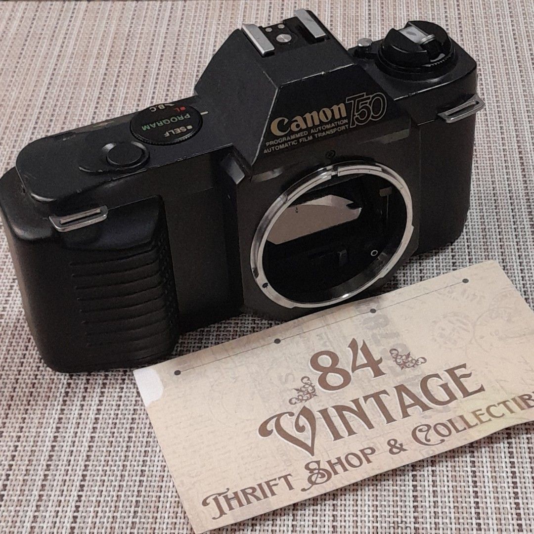 Canon T50 (Category: Vintage Collectibles) located in Las Pinas. Submitted by 84vintage (Listing ID 1466428026, Image 1). Description: Actual photos posted. Please examine them carefully as they are part of the description. --📌 MUST READ Before Dealing with us 📌-- ⚠️Price is posted. No lowballs please. ⚠️Vintage items are only sold As Is Where Is. If you want new items without any flaws, you can buy at the mall. Please manage your expectations.