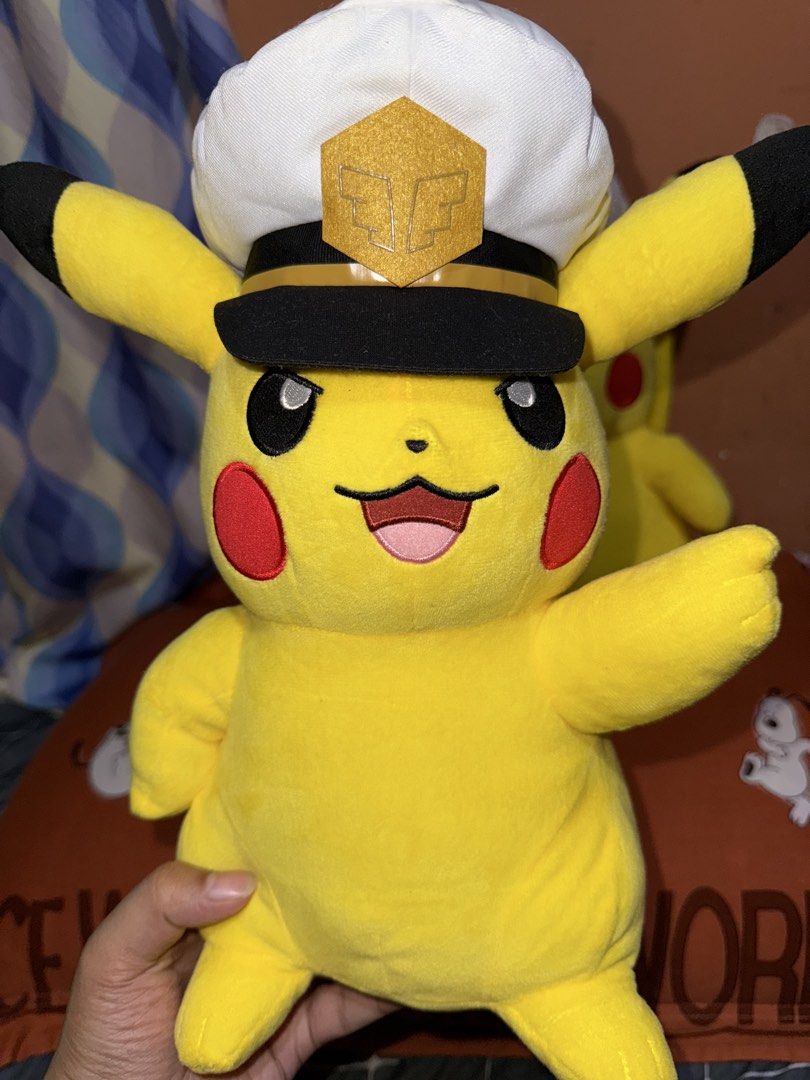 Captain Pikachu Plush Toy Pokémon Bundle (Category: Plushies & Soft Toys) located in Ozamiz City. Submitted by clickerx (Listing ID 1466461025, Image 2). Description: - Set of 2 cute Pikachu plush toys - Features adorable white and black captain hats with gold emblems Ichiban Kuji + BP .