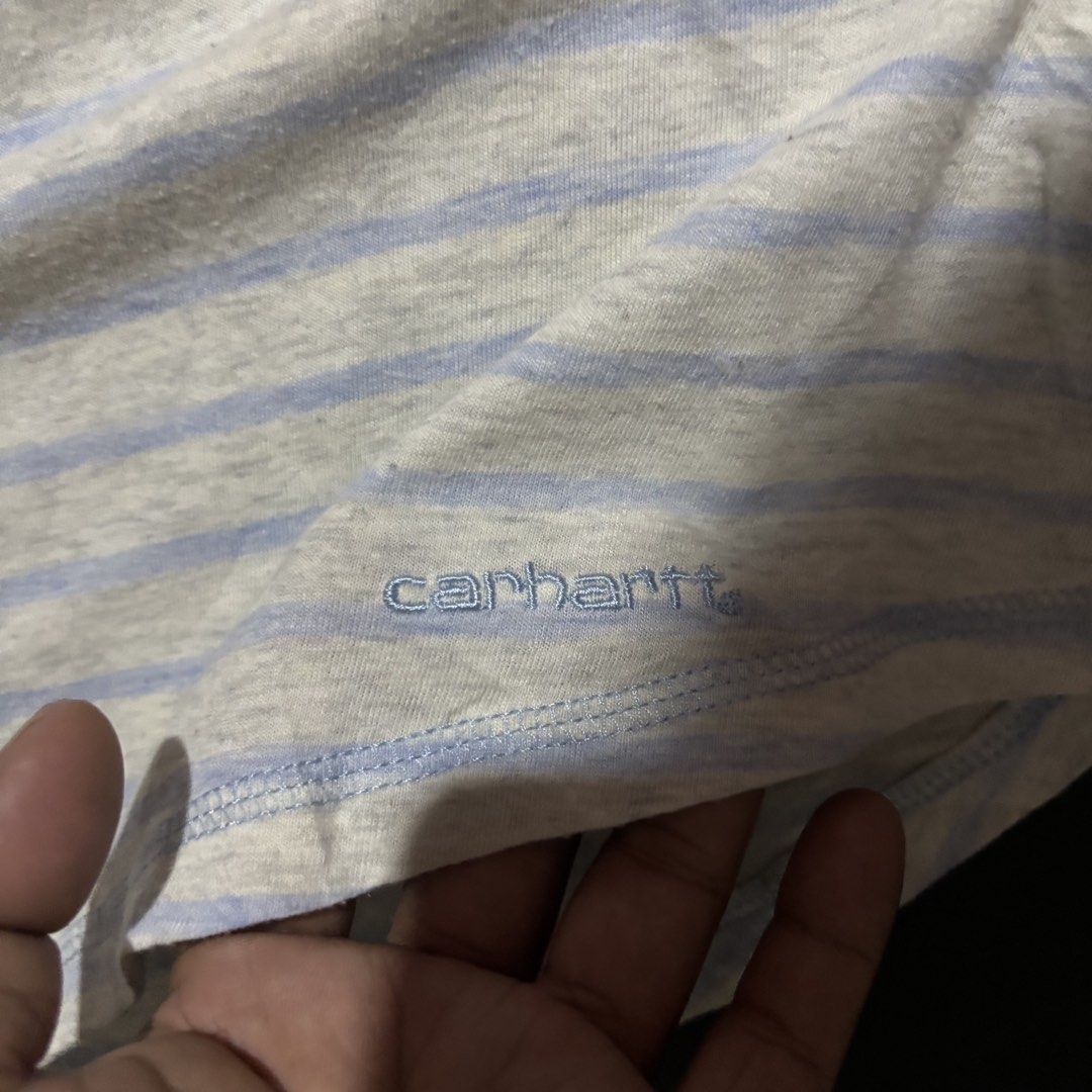 CARHARTT STRIPE SHIRT (Category: Shirts) located in Taytay. Submitted by dwinsapparel (Listing ID 1466448877, Image 2). Description: CARHART WOMENS STIPE SHIRR W-22 L-27 EXCELLENT CONDITION NEED WASH COMPLETE TAGS.