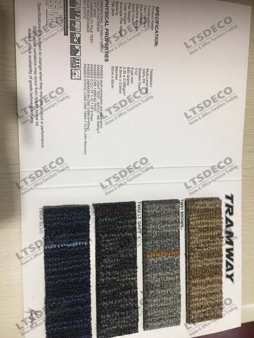 CARPET TILE SWATCH COLLECTION OFFICE PARTITION (Category: Office Furniture & Fixtures) located in Quezon City. Submitted by gel-4297 (Listing ID 1466340944, Image 2). Description: LTSDECO Home and Office Furniture Trading MANUFACTURER • FABRICATOR • SUPPLIER Looking for office furniture, modular partitions, workstations, or customized furniture? We can help! LTSDECO Home and Office Furniture Trading is a trusted manufacturer, fabricator, and supp