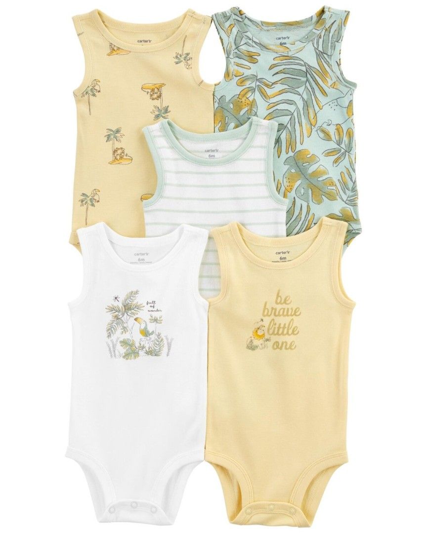 Carters Baby Clothes Onesie Set (5 pcs) (Category: Babies & Kids Fashion) located in Quezon City. Submitted by buybyestuffmnl (Listing ID 1466460455, Image 1). Description: bought in US.