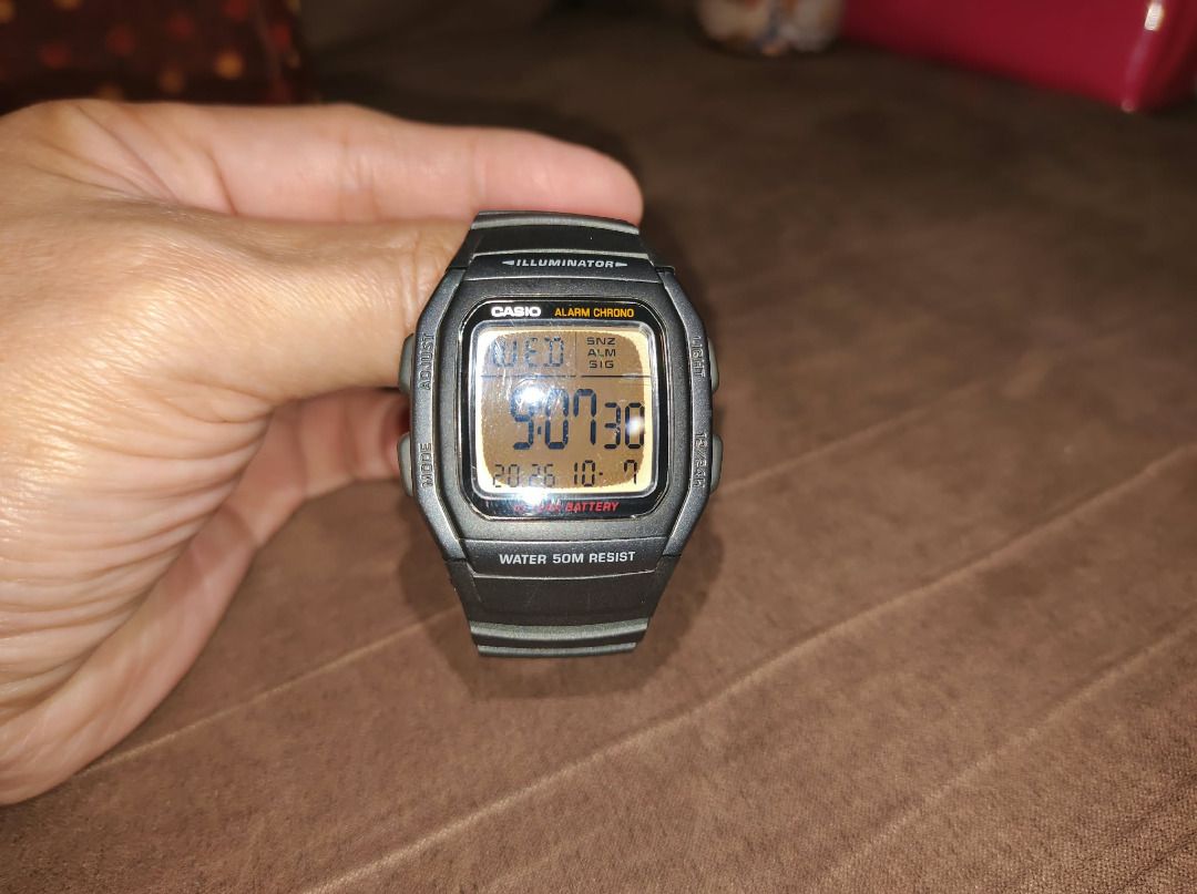 Casio W-96H (Category: Women's Watches) located in San Juan City. Submitted by nick_c_76 (Listing ID 1466346928, Image 2). Description: Selling on behalf of my father. Good condition, battery and rubber bracelet replaced this year. Notice the dark tint on the LCD screen, appeared last year, doesn't seem to affect functionality as everything still works. If you're interested, shipping via Lalamove (San Juan city pickup), payment via GCash, etc..