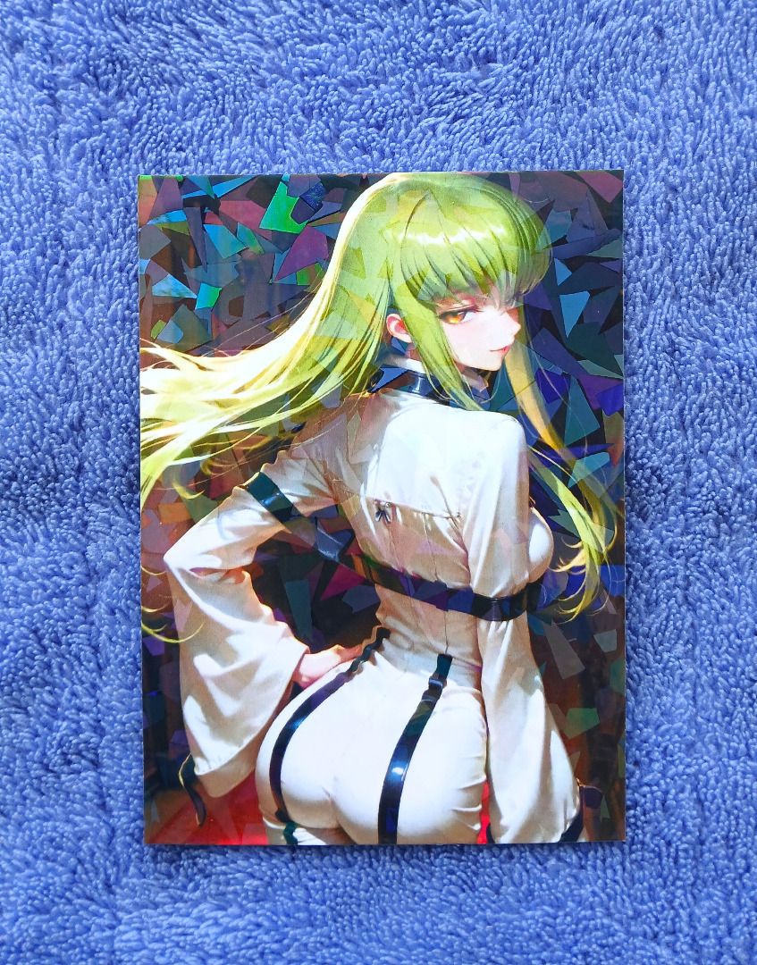 C.C. Code Geass Anime Photo Card Singles Batch 1 (Category: Art & Prints) located in Iloilo. Submitted by jrmagallanes78 (Listing ID 1466343813, Image 2). Description: PhP 25 per photo card. In case of reprints, minimum order of 3-6 2-sided cards is required. Photos are 2-sided prints and are front laminated with glossy reflective film and back laminated with holo effect film. Anime/Manga: Code Geass: Lelouch of the Rebellion Characters: C.C. (1 
