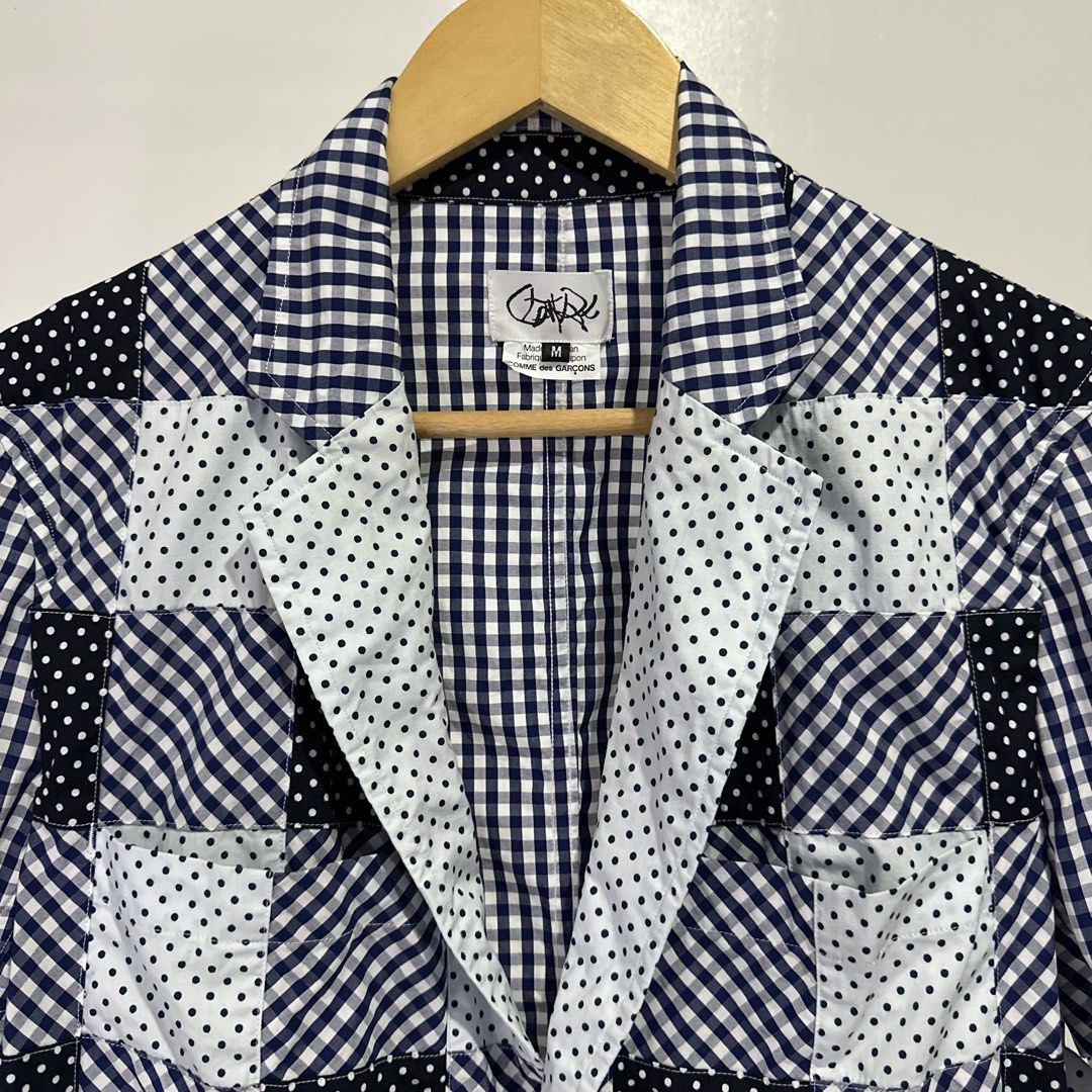 Cdg X ganryu patch work blazer (Category: Announcements) located in Consolacion. Submitted by collaborated_styles (Listing ID 1466493324, Image 3). Description: Cdg X ganryu patchwork blazer w pocket Dimes 19.5/27 M on tag Still pristine condition Have some light stain Pm📥.