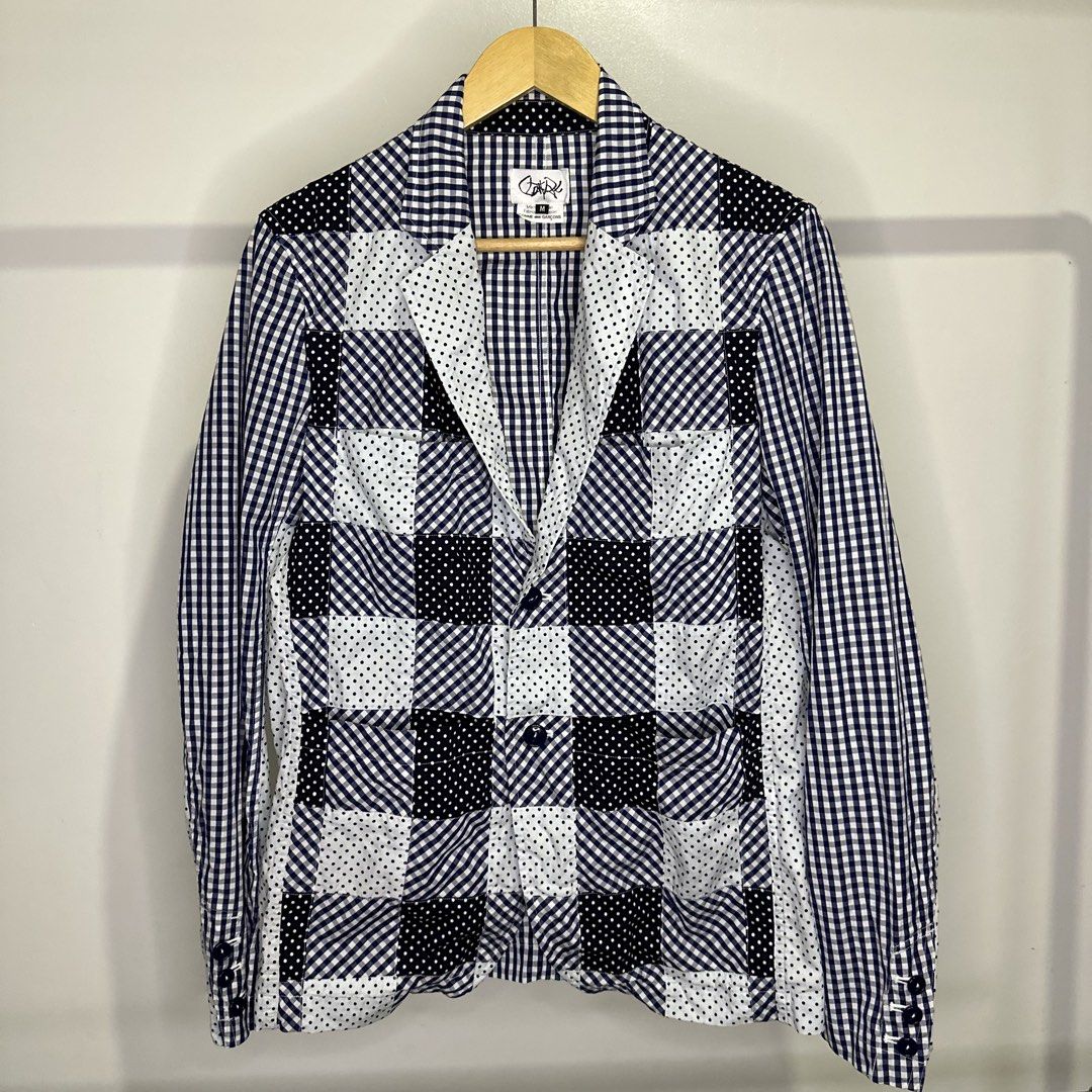 Cdg X ganryu patch work blazer (Category: Announcements) located in Consolacion. Submitted by collaborated_styles (Listing ID 1466493324, Image 1). Description: Cdg X ganryu patchwork blazer w pocket Dimes 19.5/27 M on tag Still pristine condition Have some light stain Pm📥.