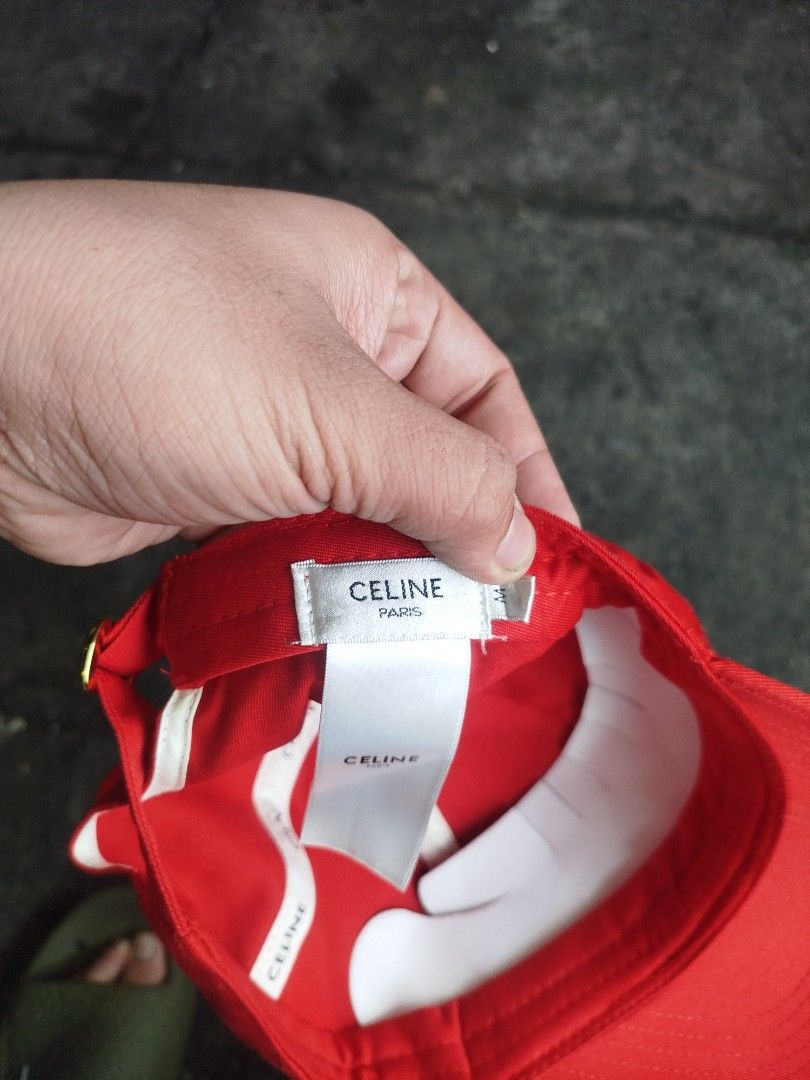 CELINE (Category: Caps & Hats) located in Manila. Submitted by alenoid (Listing ID 1466457895, Image 3). Description: TRIPLE RED CELINE NO ISSUE EBROIDERY LOGO FULL TAGS AND ENGRAVE IN BUCKLE .