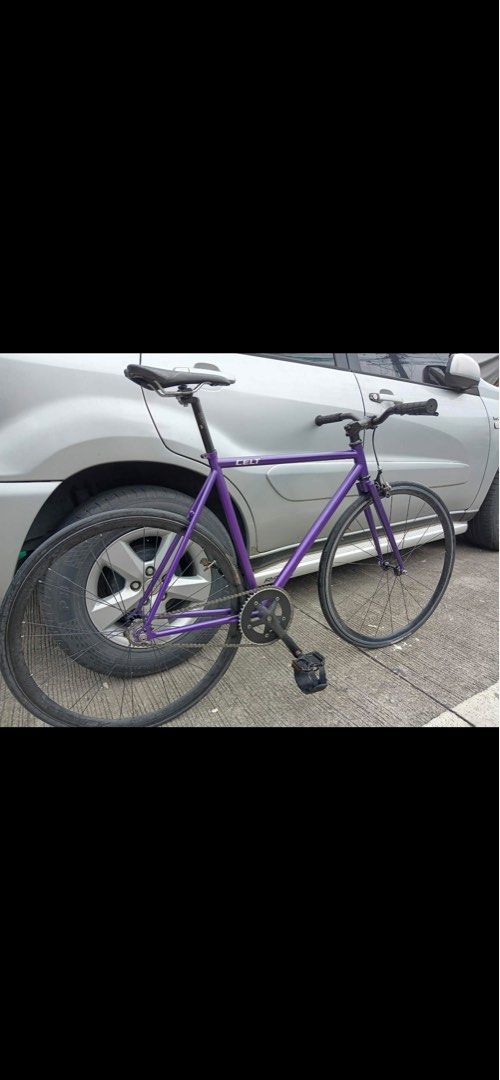 Celt Fixed Gear Track Bike Purple (Category: Bicycles) located in Mandaluyong City. Submitted by yujee (Listing ID 1466462524, Image 2). Description: 📍Baesa, Quezon City Celt 2k24 wb - size 53 frame - All stock w/ brakes - moderately used - price negotiable Preferrably meet up or halfway .