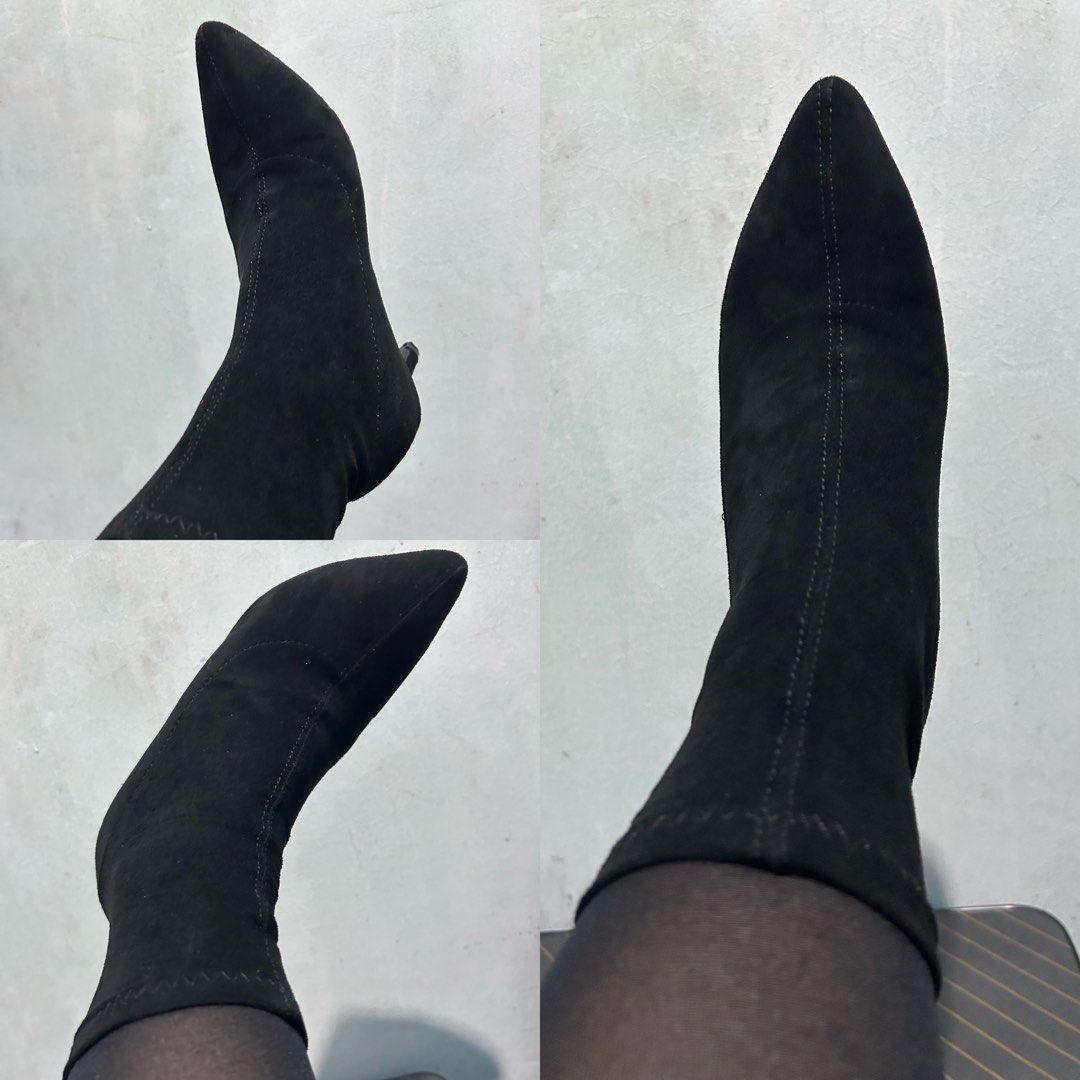 Chaakan Black Suede Ankle Boots (Category: Boots) located in Quezon City. Submitted by jjsurplus_23 (Listing ID 1466503704, Image 2). Description: 23-23.5cm insole.