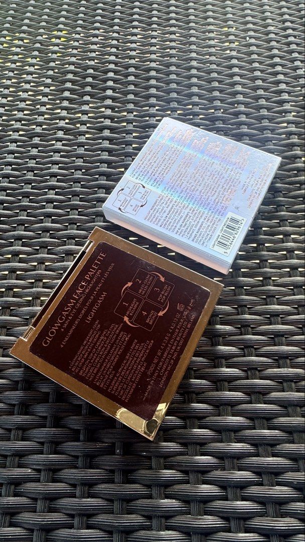 Charlotte Tilbury Glowgasm Face Palette Lightgasm (Category: Makeup) located in Quezon City. Submitted by vaniteees (Listing ID 1466384242, Image 3). Description: Charlotte Tilbury Glowgasm face palette in the shade Lightgasm. Four gorgeous glowing shades for face and eyes. Palette includes highlight, multi-glow, pop blush, and bronze powders. Comes with the original holographic outer box. Palette has never been used or swatched. Mirror film is s