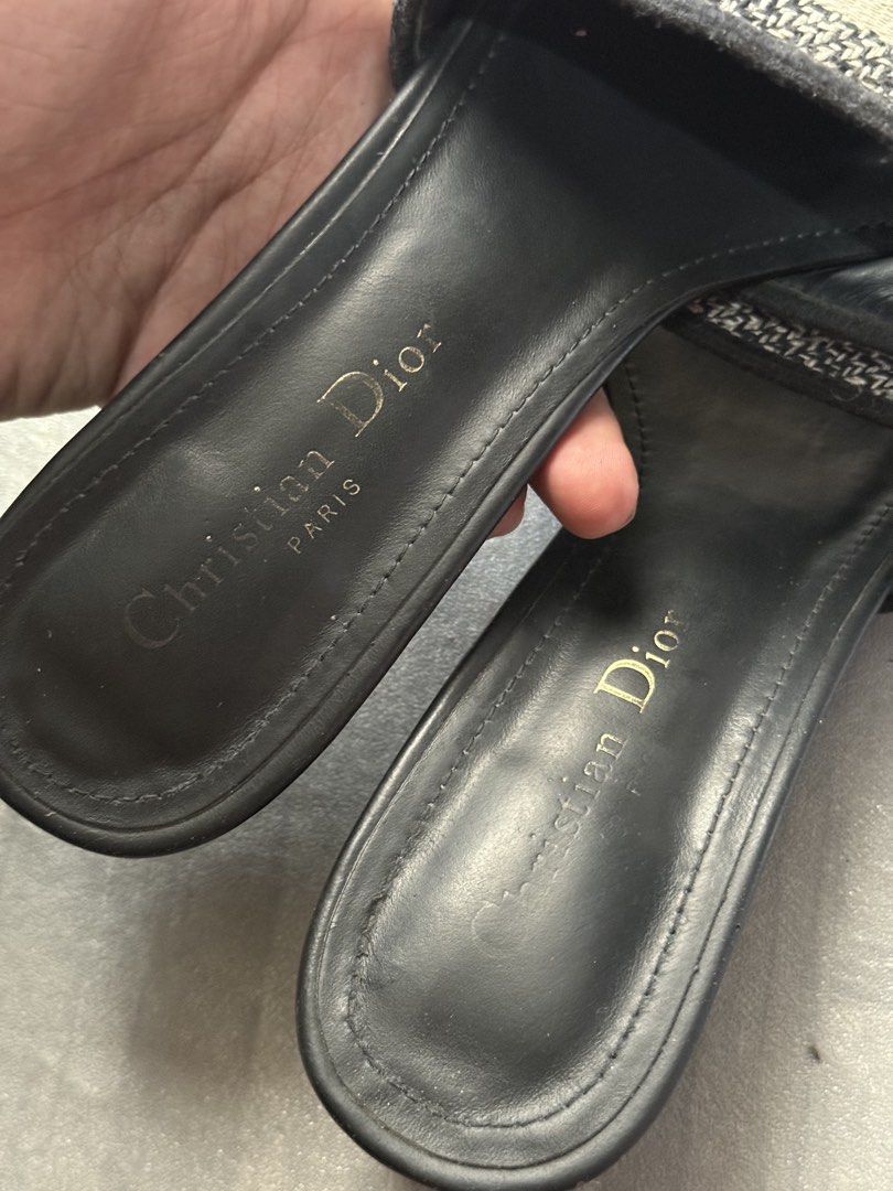Christian Dior Dway Heeled Slides (Category: Sneakers & Footwear) located in Cagayan de Oro. Submitted by twice.but.nice.blackmarket (Listing ID 1466380810, Image 3). Description: Christian Dior Dway Heeled Slides Very good condition Size : 39 Sign of usage Outsole drag see last photo uploaded!.