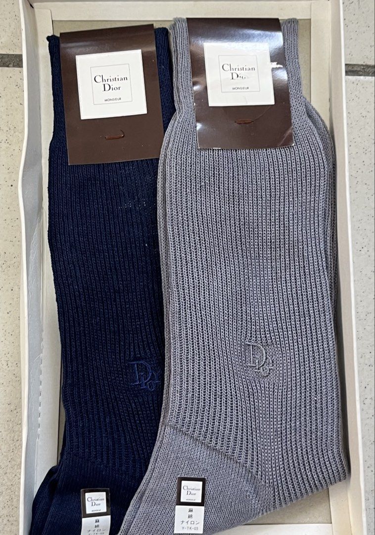 Christian Dior Socks (Category: Socks) located in San Fernando. Submitted by makathleenfaye.cloud (Listing ID 1466387529, Image 2). Description: Brandnew 2pcs Navy blue and gray color.