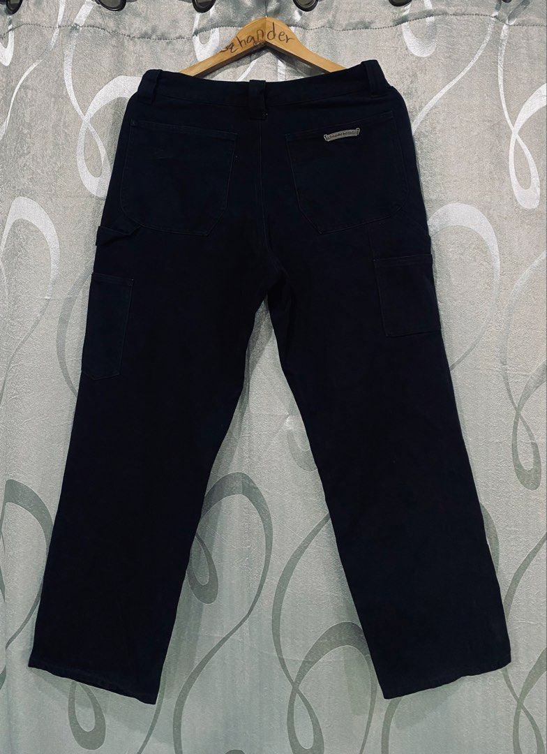 Chrome Hearts Double knee Carpenter pants (Category: Jeans) located in Digos. Submitted by zhanderapp47607 (Listing ID 1466444644, Image 2). Description: Chrome Hearts Double knee Carpenter pants Waistline 31-32can fit Length 39 Excellent condition Colorate 9.5/10 issue missing 1 button .