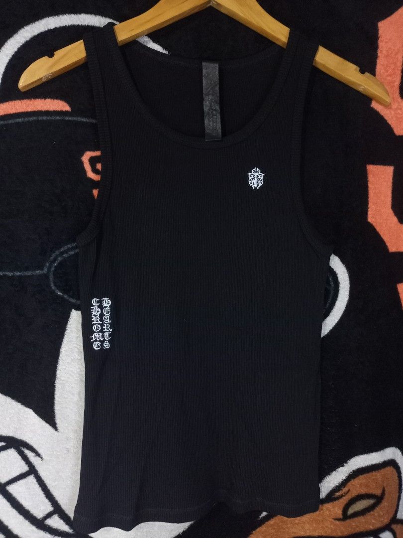 Chrome Hearts Knitted Tank Top (Category: Shirts) located in Castilla. Submitted by stignapamorma (Listing ID 1466474505, Image 1). Description: Branded Knitted Tank Top / Sando ( Thrifted ) Size - 12.5x22.5 Condition - Excellent Color Rate - 9/10 Issue - None Price - 500+SF.