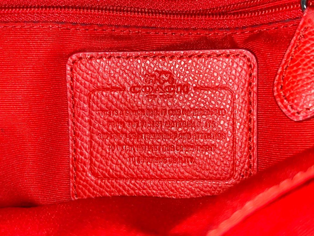 💖 AUTHENTIC COACH MINI SIERRA DOME SATCHEL💖 (Category: Luxury Bags & Wallets) located in Caloocan City. Submitted by isabellz._miwiw (Listing ID 1466339507, Image 3). Description: - Authentic Coach dome satchel - Cream colorway with playful red and black heart pattern - Vibrant red leather dual top handles - Silver-toned hardware with front Coach logo plate - Secure zip-around closure - Includes original Coach hangtag - Compact size, perfect fo