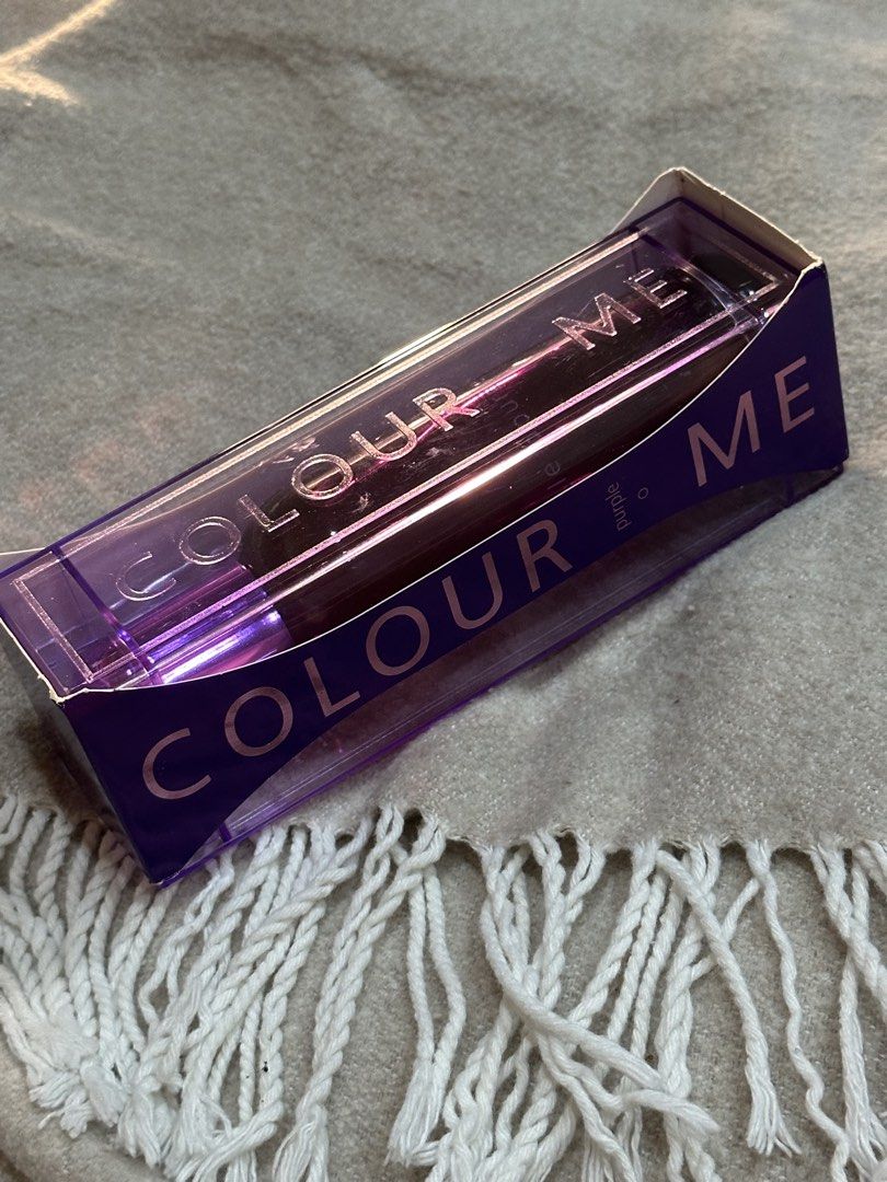 Colour Me Purple Perfume with Original Box (Category: Fragrance & Deodorants) located in Manila. Submitted by tenshiii185 (Listing ID 1466530079, Image 2). Description: Colour Me Purple fragrance in a deep purple bottle with matching display box. 100% full with an intact atomizer. Perfect for daily wear or as a gift! Grab it now..