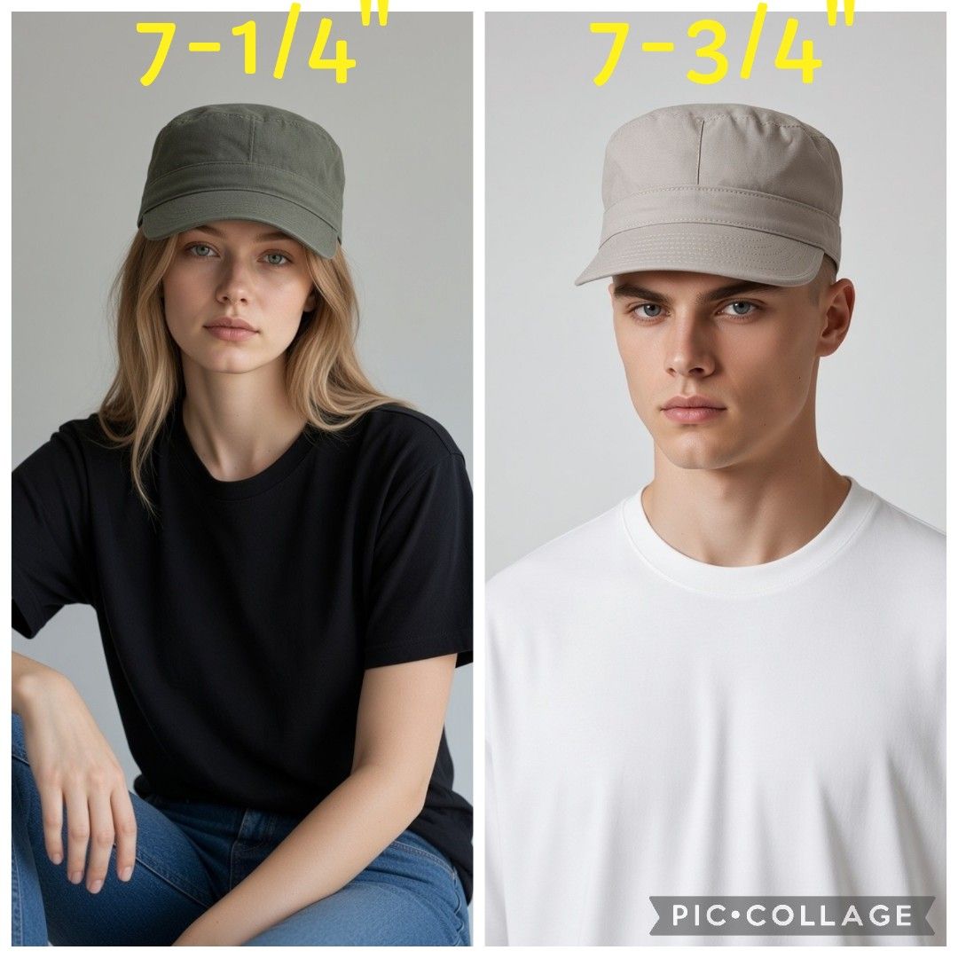 COMBAT CAP FOR HIM AND HER 220 EACH (Category: Hats & Beanies) located in Las Pinas. Submitted by annachiaonair2037 (Listing ID 1466362270, Image 1). Description: 220 each or bundle 350 from JAPAN unisex cap size: army green-7-1/4" beige - 7-3/4".