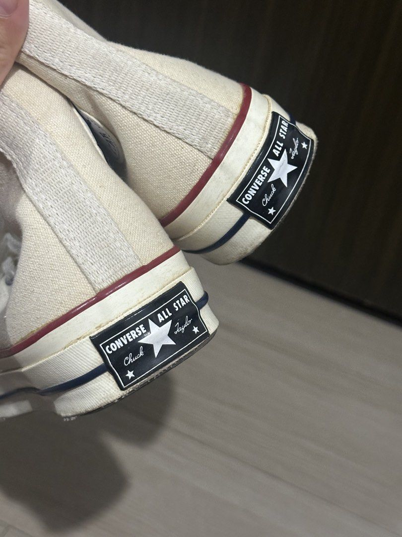Converse Chuck 70 High Top Parchment (Category: Sneakers) located in Mandaluyong City. Submitted by lexterrr (Listing ID 1466491815, Image 3). Description: • Color: Parchment with cream laces • Size: US Men’s 5.5 / EU 38 (~24.5cm) Woman-owned (me) Price negotiable.