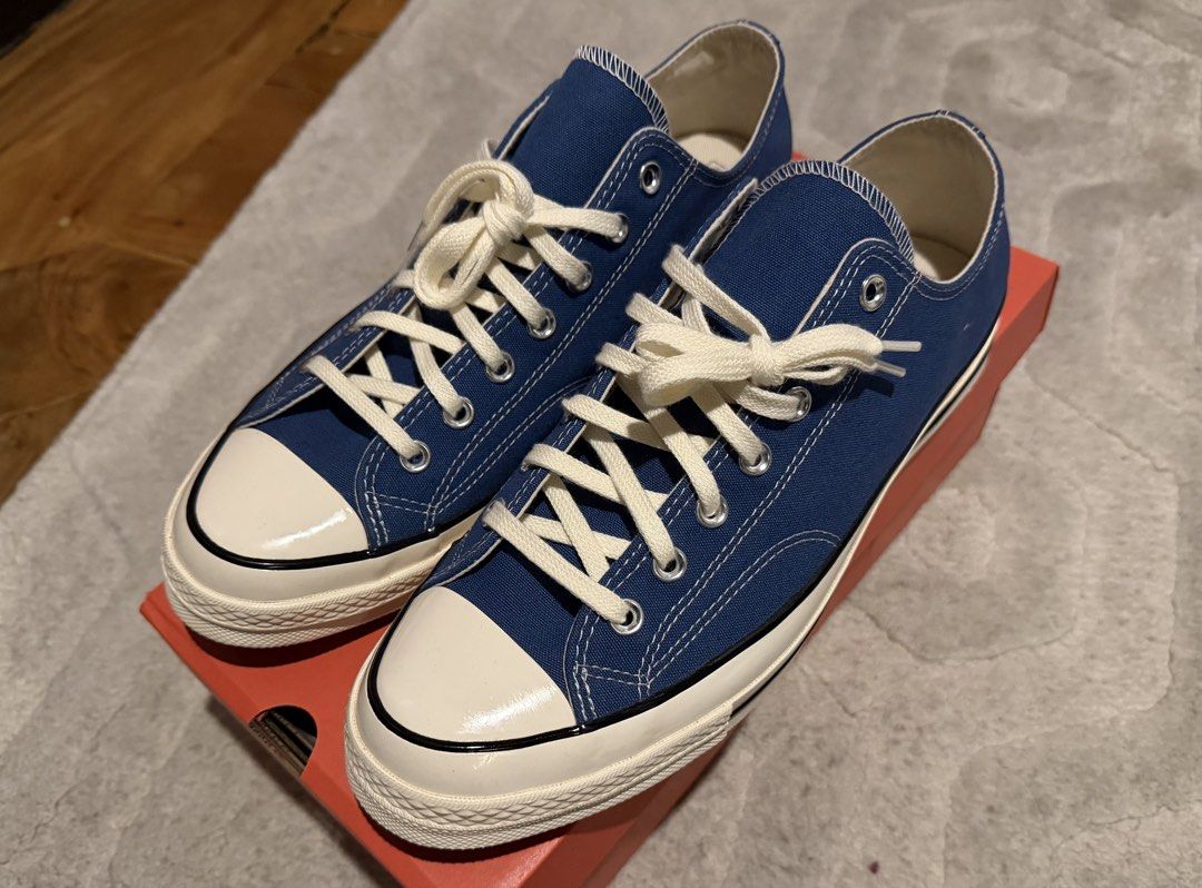 Converse Chuck 70 Low Blue Canvas (Category: Sneakers) located in Paranaque City. Submitted by theghoztbox (Listing ID 1465835396, Image 3). Description: Brand: Converse Model: Chuck 70 Canvas Style: A18158F_120 Color: Armor Blue/Egret/Black SRP: $90 US Bought w/Receipt Complete Package Steal Deal: ₱4000 Only.