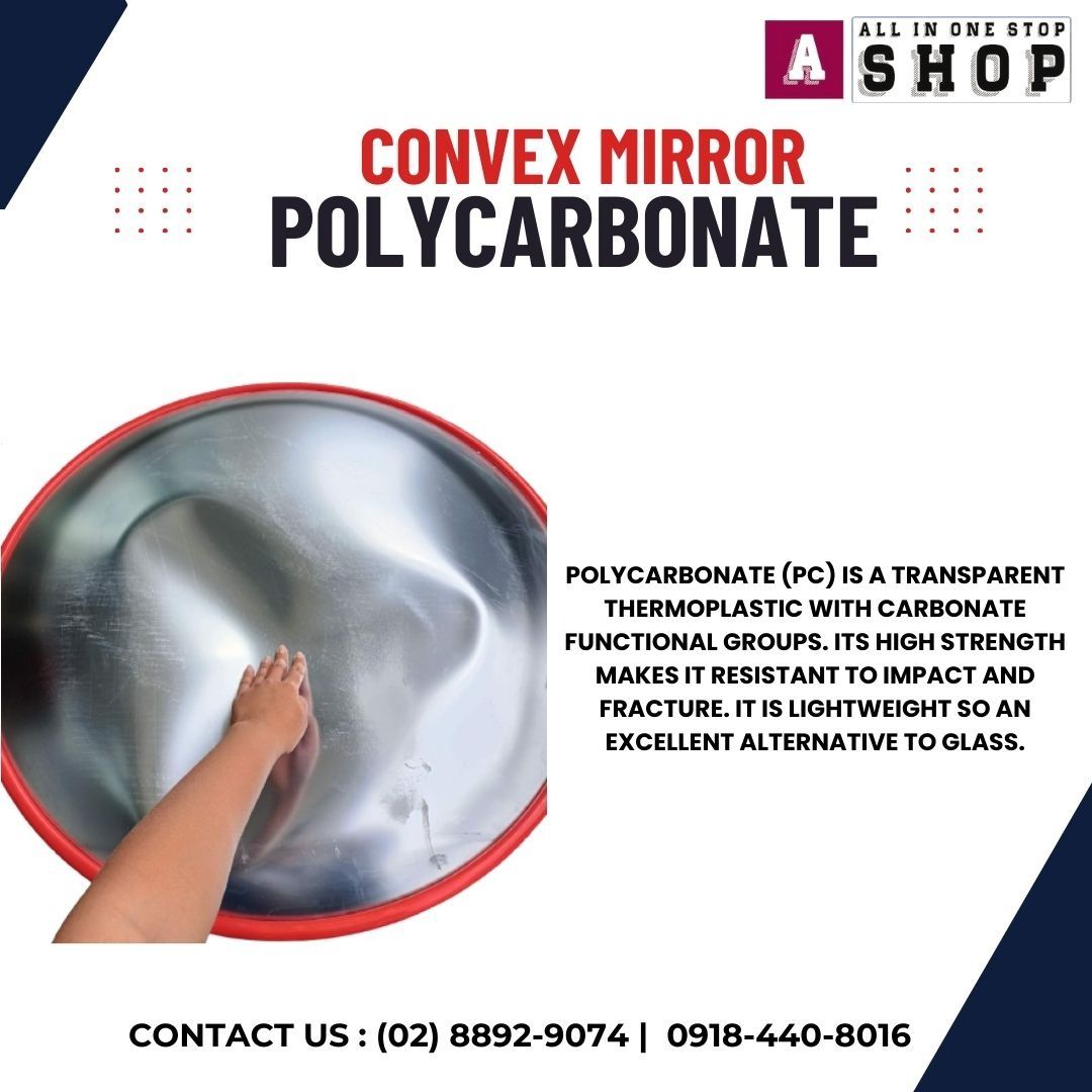 Convex mirror for indoor & outdoor available (Category: Mirrors) located in Makati City. Submitted by one-shop.mkt (Listing ID 1466368491, Image 1). Description: 🪞 Convex Mirror for Sale Get a clear and wide-angle view with this quality convex mirror, perfect for improving visibility and safety. ✨ Polycarbonated ✨ Wide viewing angle ✨ Durable and practical ✨ Suitable for driveways, parking areas, shops, warehouses, and blind spots ✨ Easy to inst