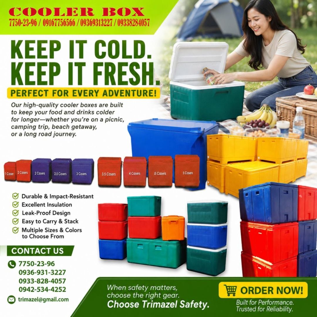 COOLER BOX (Category: Looking For) located in Caloocan City. Submitted by trzl_liza14 (Listing ID 1466351899, Image 1). Description: ✅ Guaranteed lowest price ✅ Quality products ✅ Big discount for bulk orders ✅ 100% LEGIT TRUSTED SUPPLIER! ✅ With Complete Legal Documents ✅ BIR Registered We Supply All Kinds Of PPE Supplies, Raincoat, Hard Hat, Cooler Box, Plastic Trash Bin, Road Barriers, Kayak Boats, Crystal Kayak, Traffic Cone, T-Bollards & All