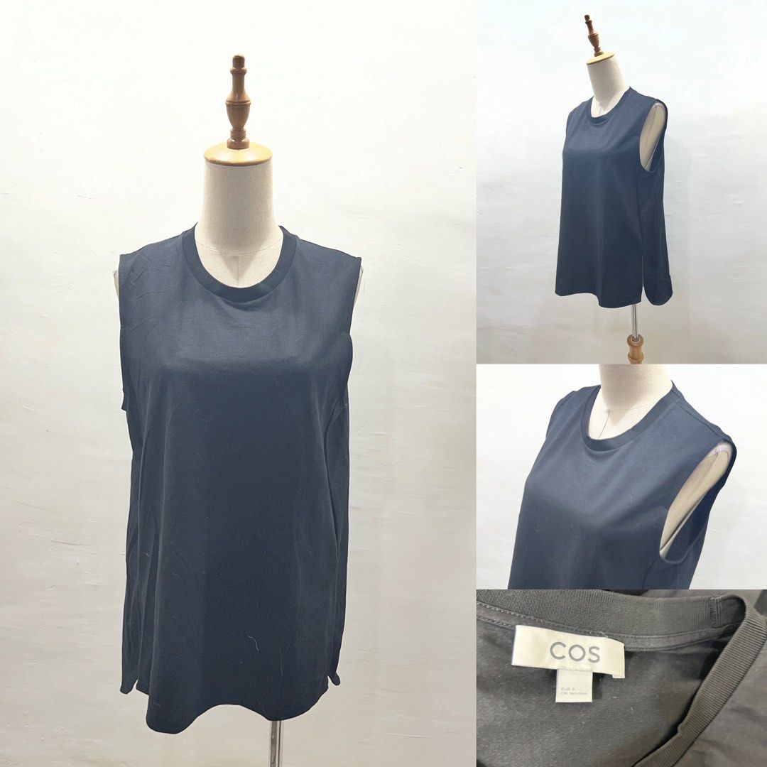 COS Black Sleeveless Top Size S (Category: Sleeveless) located in Bacolod City. Submitted by bhabissagal-05763 (Listing ID 1466499371, Image 1). Description: - Brand: COS - Style: Sleeveless top with a classic round neckline and relaxed fit - Color: Solid black - Size: S (EUR S, CN 160/88A) - Material: Lightweight cotton, perfect for layering or warm weather - Condition: Excellent / Great basic for minimalist outfits.