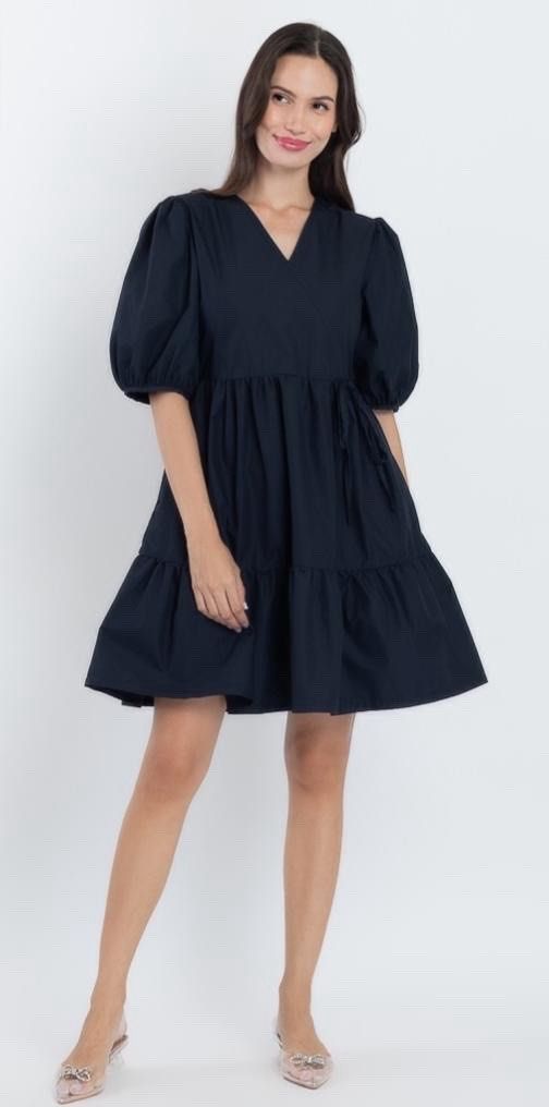 COS NAVY BLUE WRAP DRESS (Category: Dresses) located in Quezon City. Submitted by fashionblvdph02 (Listing ID 1466477878, Image 2). Description: EUR 32 on tag; fits up to med to large waist 34”; length 37” with side pockets adjustable tie waist HIGH QUALITY.