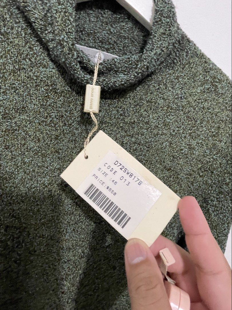 Cour Carré Sweater (Category: Longsleeves) located in Santa Rosa. Submitted by saksthriftavenue (Listing ID 1466469760, Image 3). Description: Brand new Cour Carré sweater in heathered green, Unworn with original tags still attached. Armpit to armpit: 19 inches Length: 27 inches.
