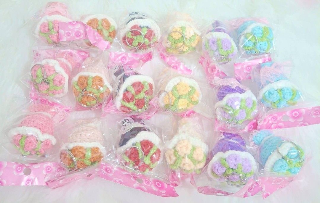 (15k for 444pcs.) CROCHET KEYCHAINS FOR TAKE ALL (Category: Handmade Craft) located in Taguig. Submitted by fits.for.less (Listing ID 1466475678, Image 3). Description: 15k for 444pcs. LP: 13k >> Perfect for giveaways >> Assorted Designs Handmade Crochet Keychains for TAKE ALL ONLY MOP: Gcash MOD: lalamove/grab/jnt, or pick-up if malapit lang 📍Taguig City.