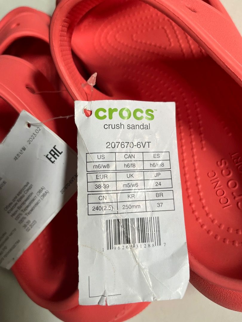 Crocs (Category: Sandals) located in Dasmarinas. Submitted by margagerbuela7 (Listing ID 1466337260, Image 3). Description: Crocs Iconic Comfort Classic Crush Sandal Neon Watermelon Size 37 (250mm) RFS: Need Funds/Declutter 🏷️2k.