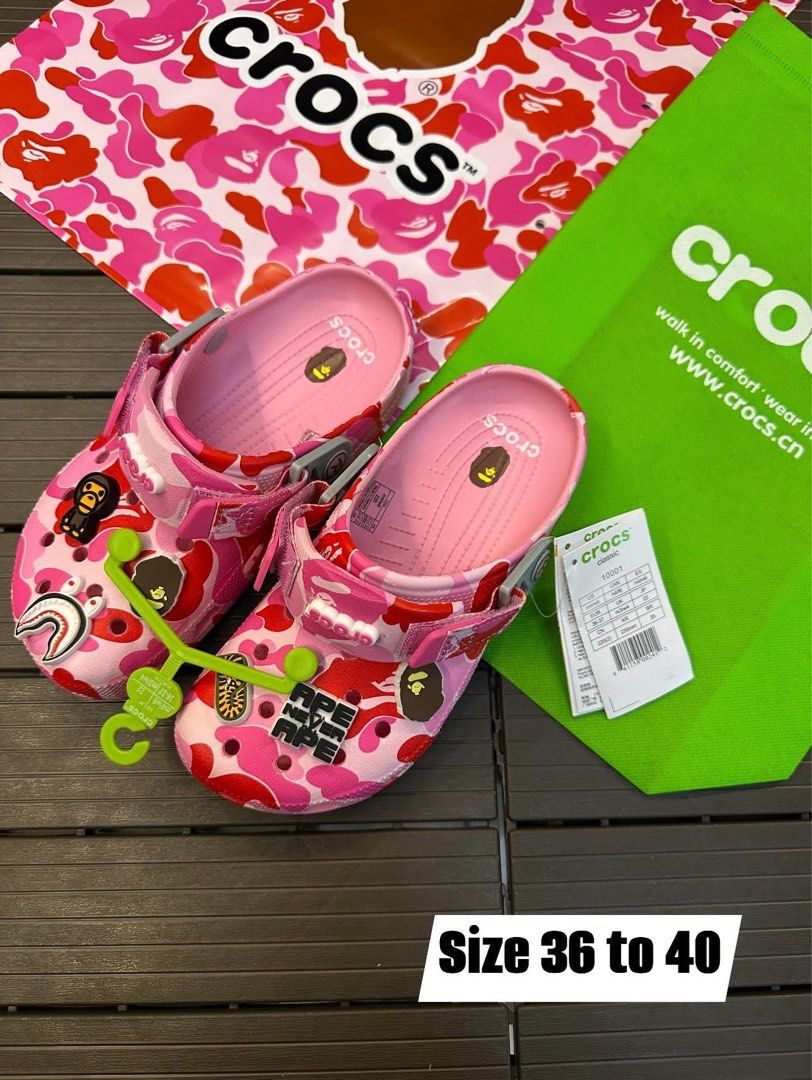 CROCS X BAPE APE (Category: Slippers & Slides) located in Manila. Submitted by ipanema.south (Listing ID 1466426984, Image 3). Description: MESSAGE FOR SIZES!.