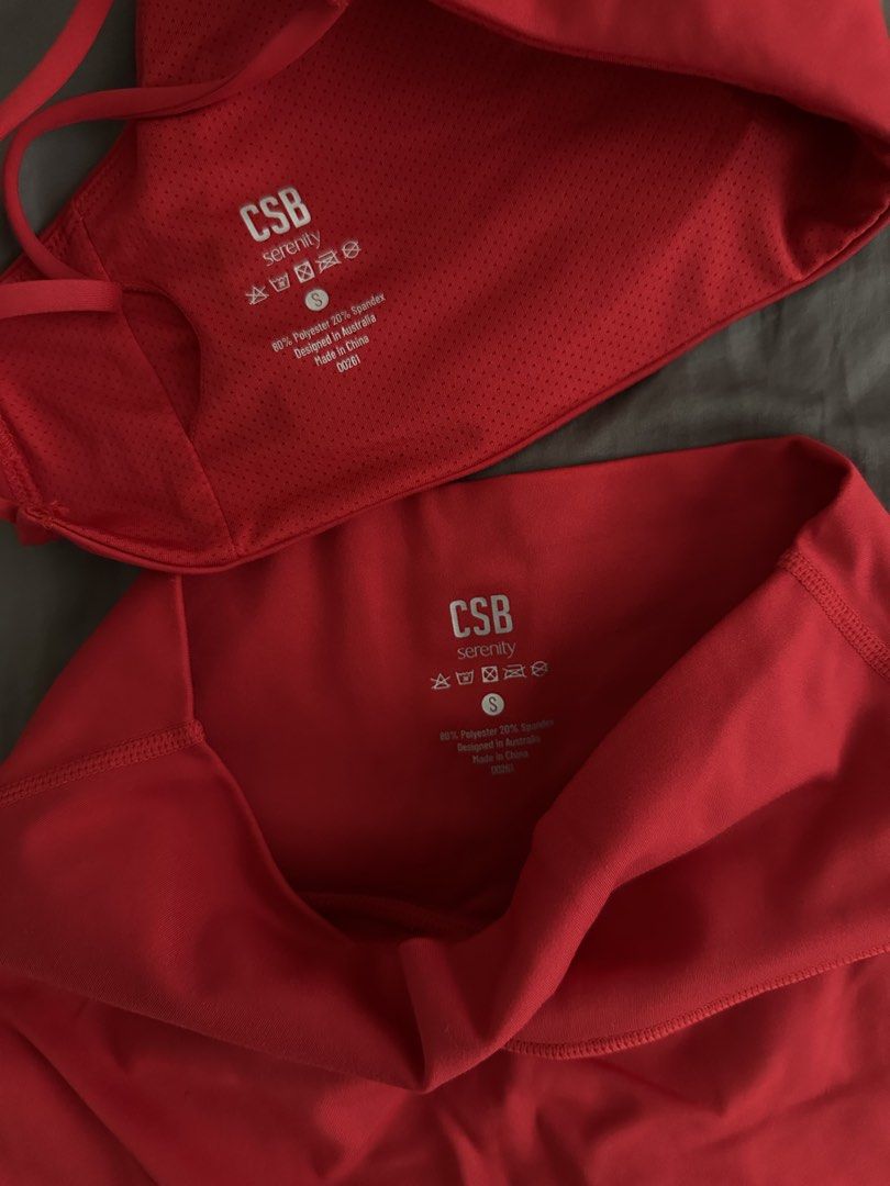 CSB Serenity Set in Color Chili (Category: Activewear) located in Manila. Submitted by dianadebelen (Listing ID 1466350672, Image 3). Description: SERENITY LEXI CROP Turn heads and train with confidence in our best-selling sports bra, perfect for your next upper-body session. - Light support - Removable padding - Thin, delicate straps - Strappy, open back detail - Made in our Serenity fabric SERENITY SCRUNCH SHORTS 4” A stand out in both design a