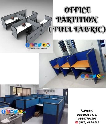 CUSTOMIZE MODULAR PARTITION/OFFICE PARTITION/FABRIC OR LAMINATED WITH GLASS (Category: Office Furniture & Fixtures) located in Caloocan City. Submitted by meannefunt41572 (Listing ID 1466369553, Image 3). Description: NOTE: THIS IS FOR POSTING PURPOSES ONLY, KINDLY DIRECT MESSAGE ME IN THE NUMBER ATTACHED IN THE PHOTOS FOR PRICE AND FOR MORE DETAILS ASANZA'S OFFICE FURNITURE SHOP is a manufacturer and supplier of Office and Home Furniture. Your w