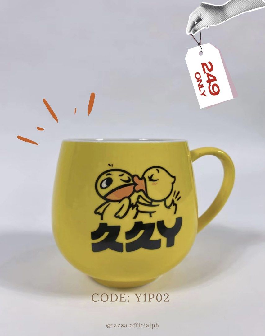 Cute ceramic mug (Category: Coffee & Tea Tableware) located in Lucban. Submitted by tazza.ph (Listing ID 1466548389, Image 1). Description: You can also visit us @tazza.officialph on IG, FB and TikTok AVAILABLE NOW ⚠️ Please note that this is a factory pull out items, so it may have small imperfections or minor flaws. These are normal for these items and do not affect the mug’s use. ✨ No cracks/chips ✨ Good to perfect condition Please check the p