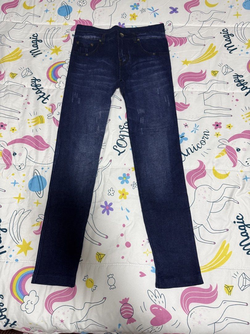 Dark blue denim skinny jeans (Category: Babies & Kids Fashion) located in Calamba. Submitted by sofiesmerch (Listing ID 1466336809, Image 1). Description: - Color: Dark blue with a clean dark wash - Fit: Skinny, fitted silhouette with stretchy fabric for all-day comfort - Details: Classic five-pocket styling, belt loops, button and zip fly closure - Style: Versatile everyday pants, easy to pair with any top or shoes.