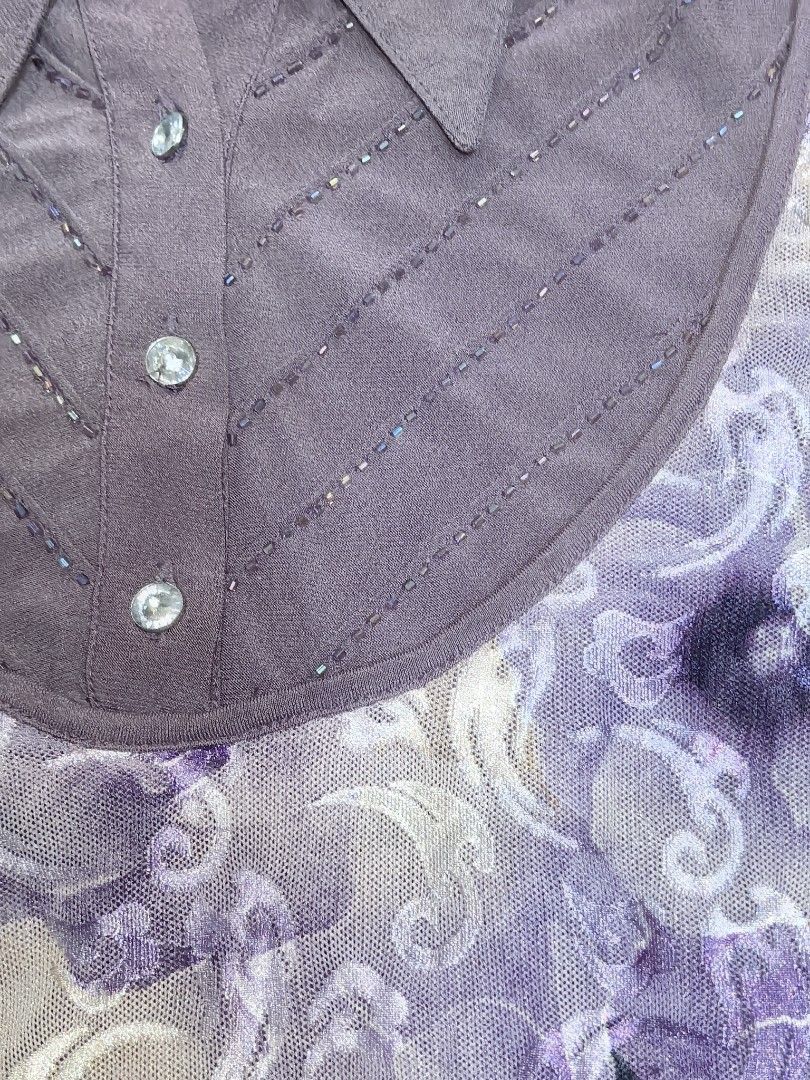 Dark purple beaded embroidered long sleeve (Category: Longsleeves) located in Quezon City. Submitted by sweetreminiscence_ (Listing ID 1466531243, Image 2). Description: Dark purple beaded long sleeve perfect for witchy whimsy grunge fairycore aesthetic S-M size frame 350php.