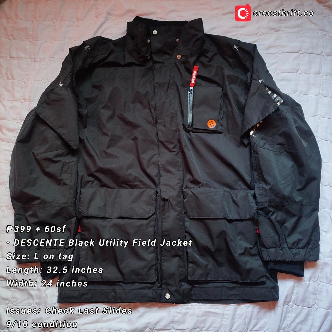 DESCENTE Black Utility Field Jacket | Multi-Pocket Tech Jacket (Category: Coats, Jackets and Outerwear) located in Santa Cruz. Submitted by oreosthrift.co (Listing ID 1466427524, Image 1). Description: PRELOVED CLOTHING † handpicked & carefully selected quality pieces • affordable prices DM to claim 📩.