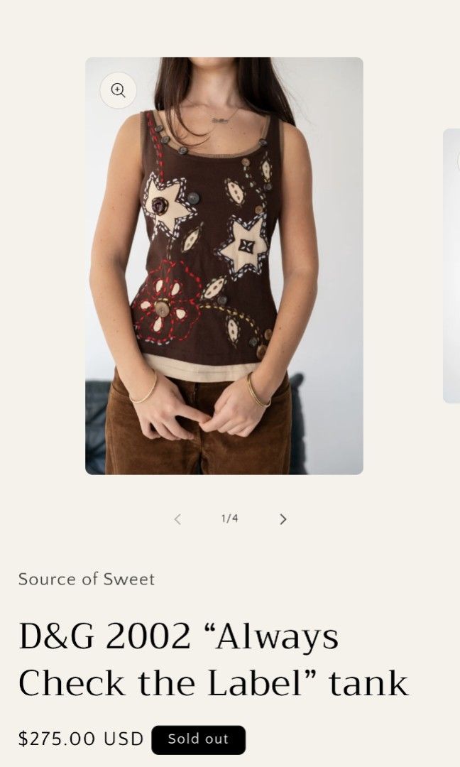 D&G 2002 Y2k tank (Category: Blouses) located in Panabo. Submitted by creticalfinds (Listing ID 1466517067, Image 2). Description: D&G 2002 Y2k tank.