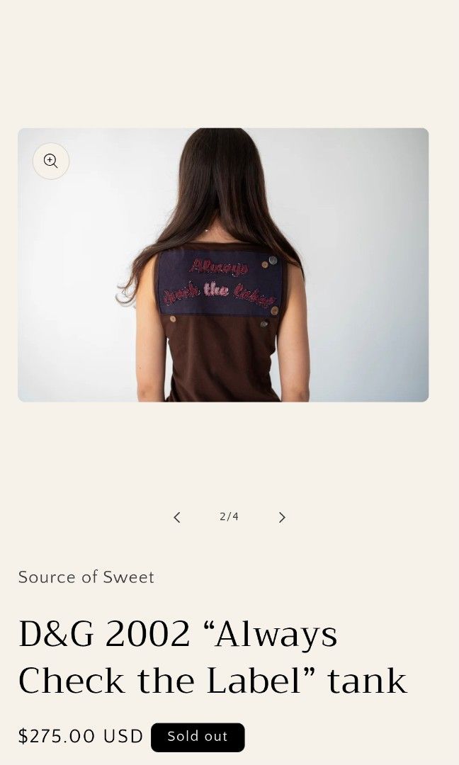 D&G 2002 Y2k tank (Category: Blouses) located in Panabo. Submitted by creticalfinds (Listing ID 1466517067, Image 3). Description: D&G 2002 Y2k tank.