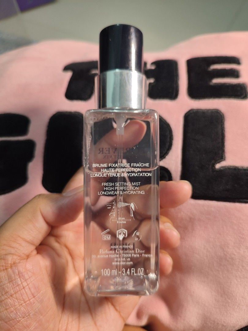 Dior Forever Perfect Fix Setting Spray 100ml (Category: Face Care) located in Manila. Submitted by menggg17 (Listing ID 1466412298, Image 3). Description: Dior Forever Perfect Fix face mist and makeup setting spray. Full size 100ml bottle. Roughly 98 percent remaining inside, sprayed only a couple of times. Original retail price around 3000. Grab it here for 2000. Message directly for any additional questions or details..
