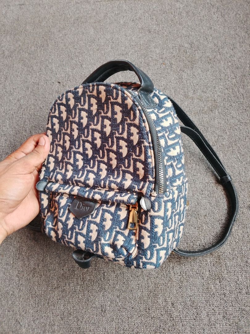 DIOR MINI BACKPACK (Category: Backpacks) located in Manila. Submitted by secondarygarments (Listing ID 1466384458, Image 2). Description: DIOR MINI BACKPACK DETAILS: - 10 inches Height - 8 Inches Width - 4 Inches Thickness - Width Adjustable Slings - Issue: Sign of usage only - 10/10 Colorrate - Excellent Condition - .
