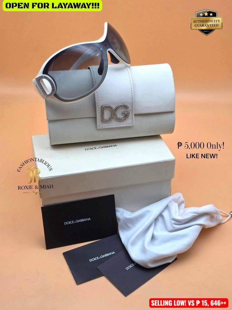 DOLCE & GABBANA “DG 6024B Shield” SUNGLASSES (Category: Sunglasses & Eyewear) located in Mandaluyong City. Submitted by luxprelovedbagsparadise (Listing ID 1466455399, Image 2). Description: ✨ LUXURY LOOK WITHOUT THE LUXURY PRICE TAG! ✨ 🖤 DOLCE & GABBANA “DG 6024B Shield” SUNGLASSES 💎 Rhinestone-embossed DG side logos 🤍 Black & white statement frame ✨ LIKE NEW! 💰 ₱5,000 ONLY! That DG logo moment? 😍 Instant “Where did you get those?” energy! 