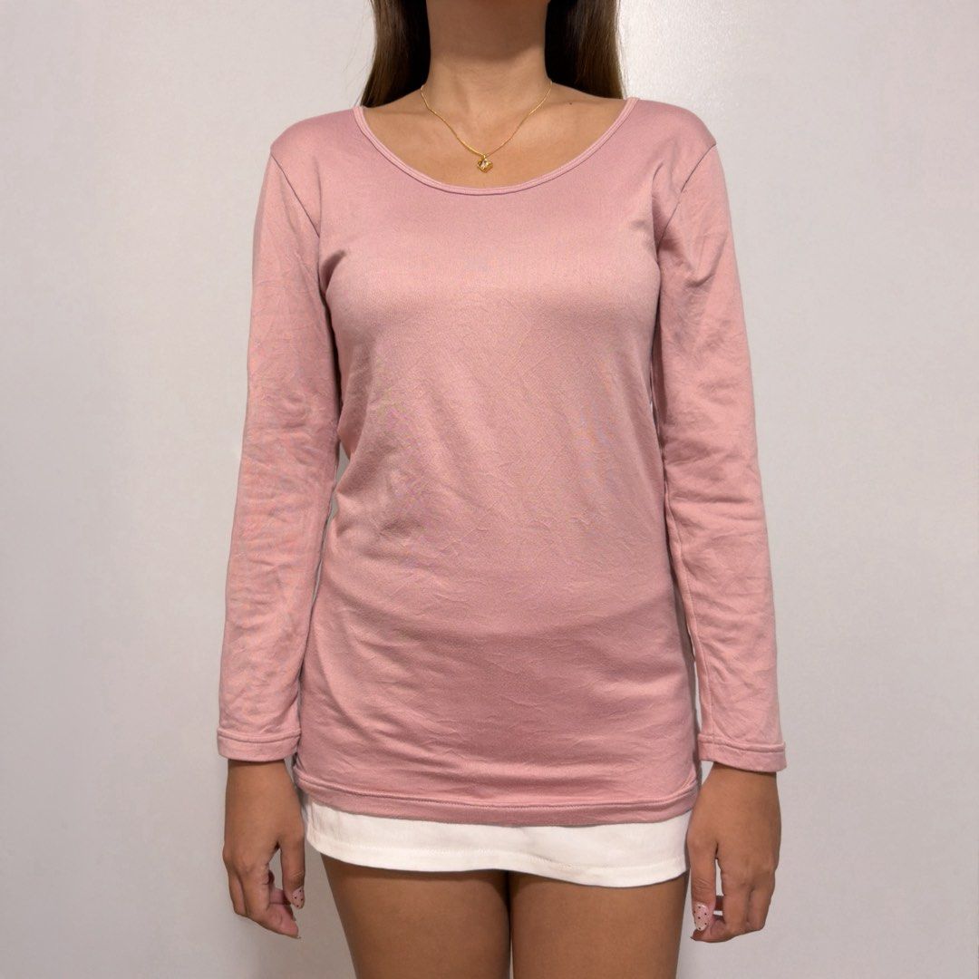 dusty pink long sleeve top (Category: Longsleeves) located in Cebu City. Submitted by cuteoncue (Listing ID 1466443947, Image 3). Description: med-large (large on tag).