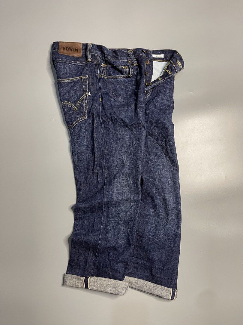 Edwin ButtonFly Selvage Denim (Category: Jeans) located in Pagadian. Submitted by thrift.wrld (Listing ID 1466418452, Image 3). Description: [Available] Edwin ButtonFly Selvage Denim Dimensions: • Waist: 34 • Length: 39 • Thigh: 12.5 • Hem: 8.5 • Mine: 2,300 + ₱9O shipping fee (sf) Details: • Flawless, crisp condition with zero flaws.