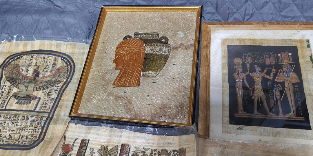 Egyptian wall decor 5pcs (Category: Wall Decor) located in Polomolok. Submitted by dkljapansurplus (Listing ID 1466447239, Image 3). Description: Egyptian wall decor mula japan May frame ang 2pcs, ang 3pcs wala.