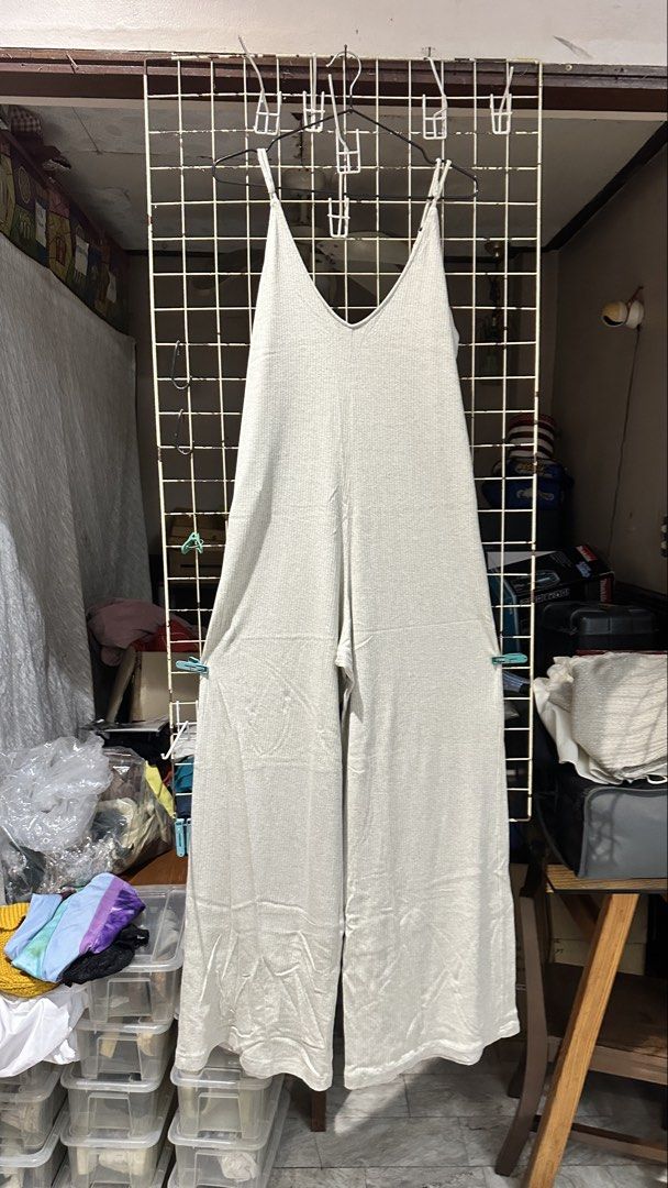 Elin Katana Ribbed Spaghetti Strap Jumpsuit Size L (Category: Jumpsuits) located in Quezon City. Submitted by nsseller (Listing ID 1466469253, Image 1). Description: - Brand: Elin Katana - Style: Ribbed jumpsuit with V-neckline and spaghetti straps - Fit: Wide-leg, super comfy and stretchy - Size: L - Condition: Great for daily wear or lounging - Mode of Payment: GCash/Bank Transfer - Shipping: Via J&T or Flash Express (Buyer shoulders shipping f