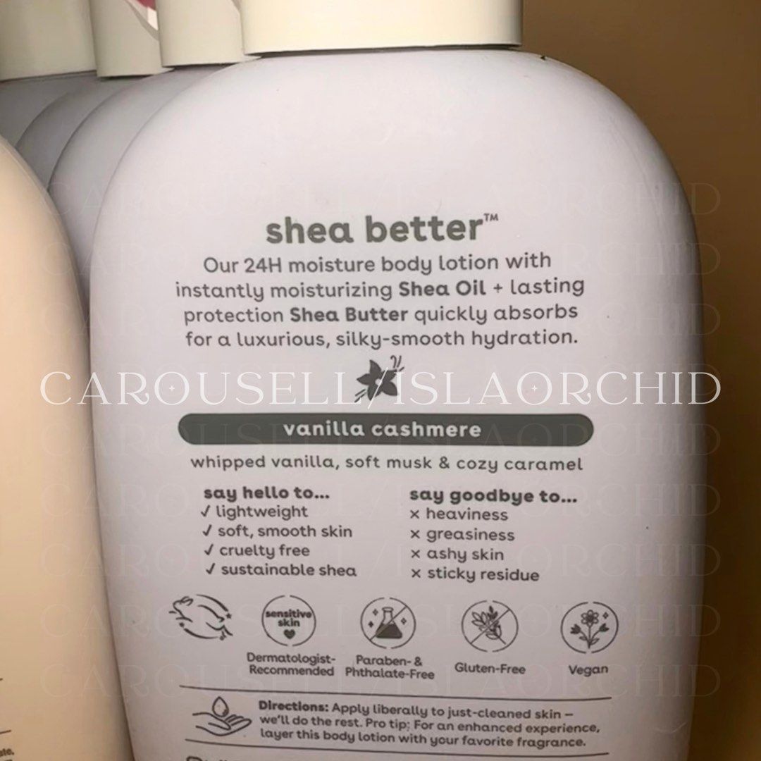 eos body lotion (Category: Body Care) located in Ajuy. Submitted by islaorchid (Listing ID 1466535553, Image 3). Description: Authentic EOS Shea Better 24H Moisture Body Lotion | 16 fl oz | Brand new - Available Scents and in stock: (2) Coconut Waters & (3) Vanilla Cashmere - 24-hour hydration packed with 7 nourishing oils & butters - Dermatologist-recommended, vegan, and cruelty-free Vanilla Cashmere 🤍 A warm, sweet gourmand scent with whipped 