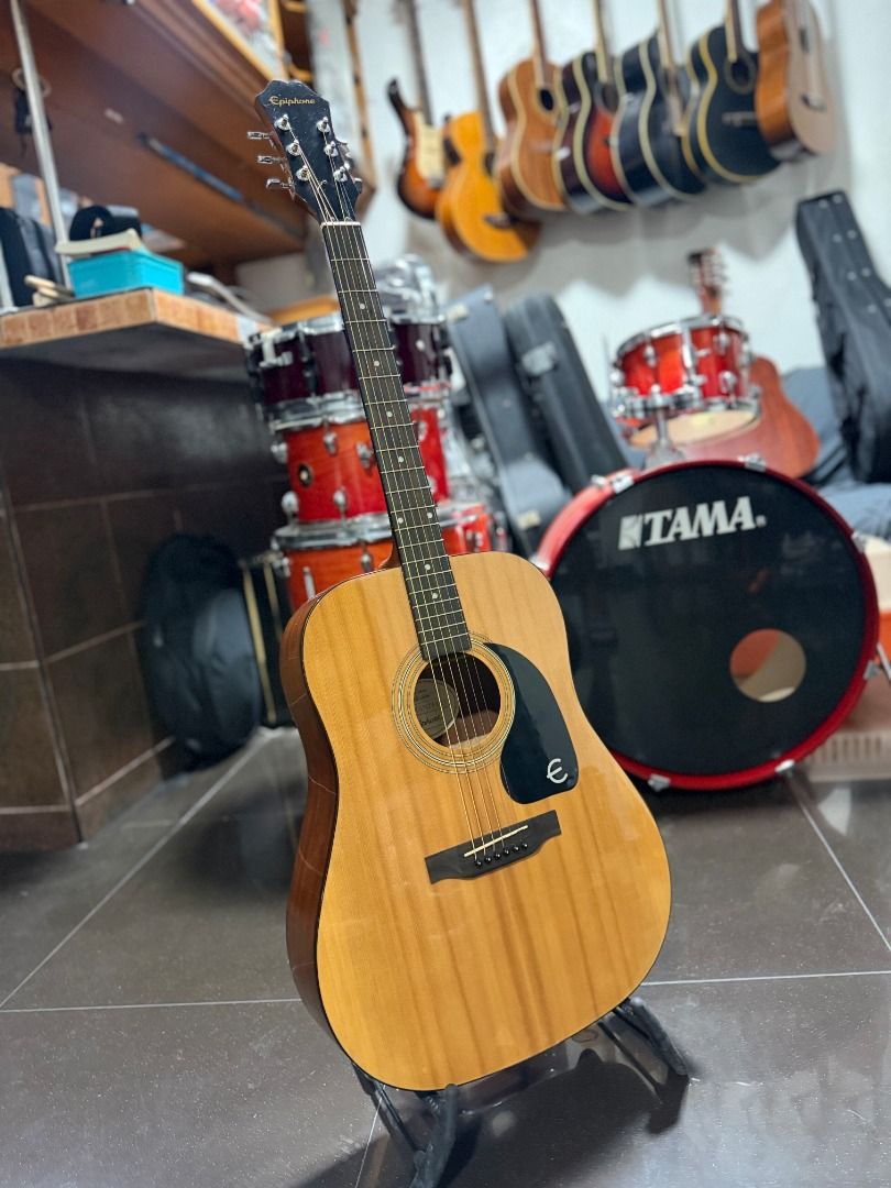 Epiphone DR100 Acoustic Guitar (Category: Musical Instruments) located in Manila. Submitted by ninraninra (Listing ID 1466468817, Image 3). Description: Epiphone DR100 Acoustic Guitar 6.5K only Mint condition Spruce/Mahogany body Guitar only!.