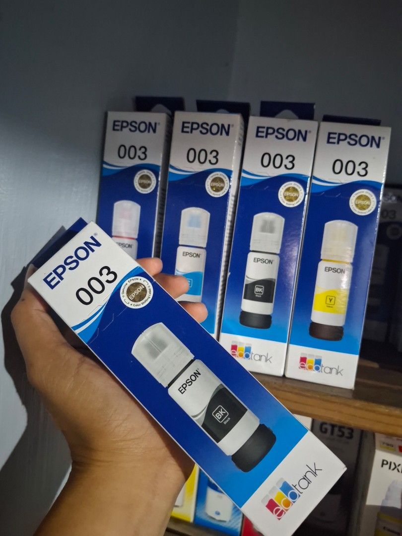 Epson 003 Original Brandnew Ink (Category: Printers, Scanners & Copiers) located in Manila. Submitted by jackie0609 (Listing ID 1466394036, Image 1). Description: we supply Brand new Ink cartridges and toner nationwide ❗ 📌Original Brand new Ink Hp 682 Black/Tri-Color Hp 680 Black/Tri-Color Hp 678 Black/Tri-Color Hp 704 Black/Tri-Color Hp 932xL Black Hp 933xL Cyan Yellow Magenta Hp 955xL Black Cyan Yellow Magenta Hp 728 300ml / 130 ml Black Cyan 